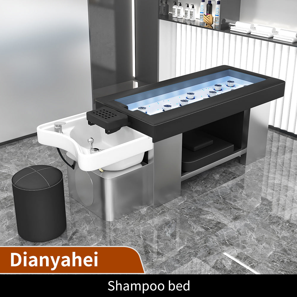 Luxury all-steel shampoo massage bed for beauty salon dedicated electronic smokeless moxibustion bed