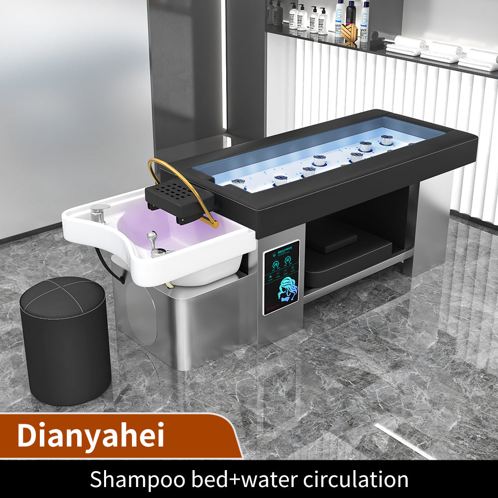 Luxury all-steel shampoo massage bed for beauty salon dedicated electronic smokeless moxibustion bed