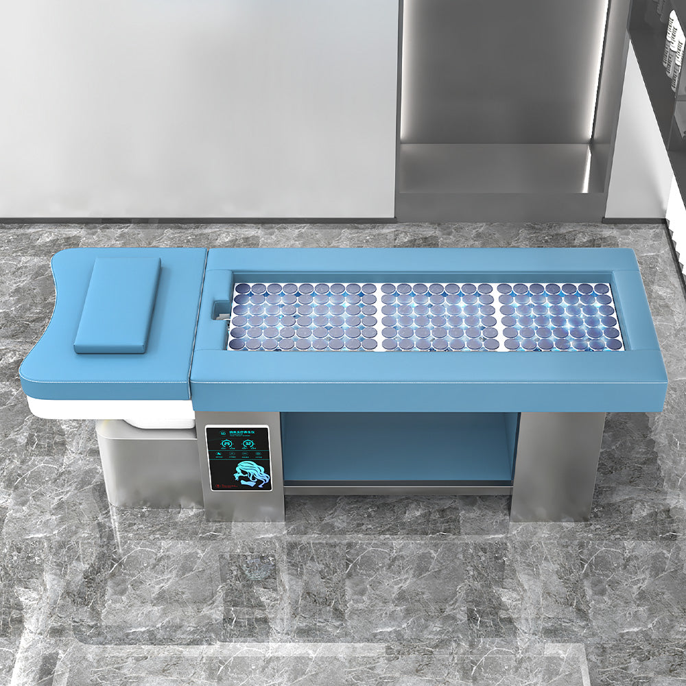 Luxury all-steel shampoo massage bed for beauty salon dedicated electronic smokeless moxibustion bed