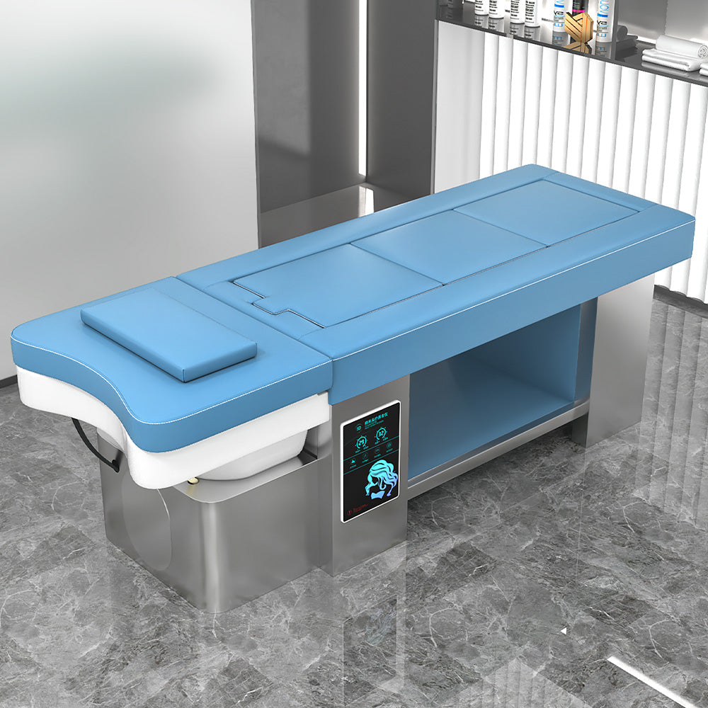 Luxury all-steel shampoo massage bed for beauty salon dedicated electronic smokeless moxibustion bed