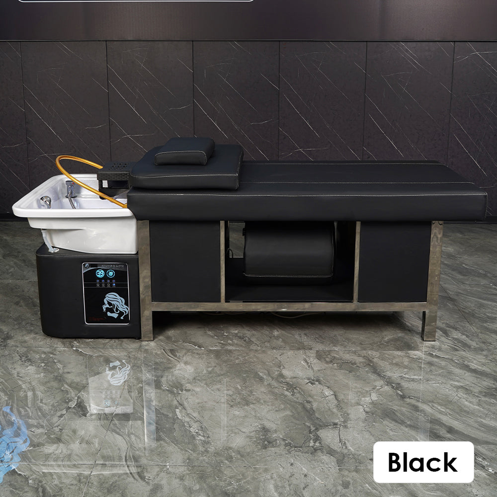 Thai Head Physiotherapy Bed Beauty Salon Barber Shop Special Intelligent Constant Temperature Water Circulation Black Shampoo Bed