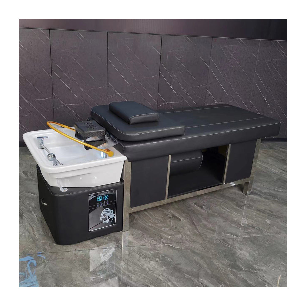 Thai Head Physiotherapy Bed Beauty Salon Barber Shop Special Intelligent Constant Temperature Water Circulation Black Shampoo Bed
