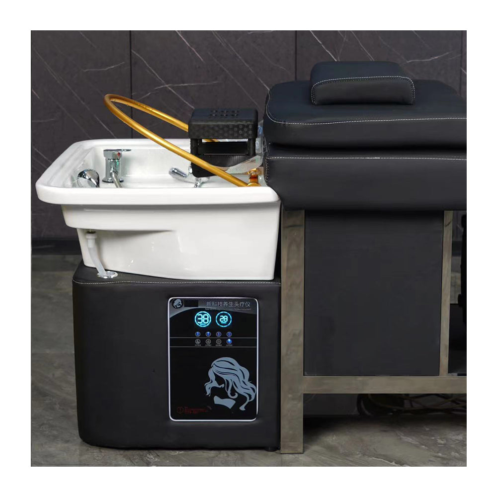 Thai Head Physiotherapy Bed Beauty Salon Barber Shop Special Intelligent Constant Temperature Water Circulation Black Shampoo Bed