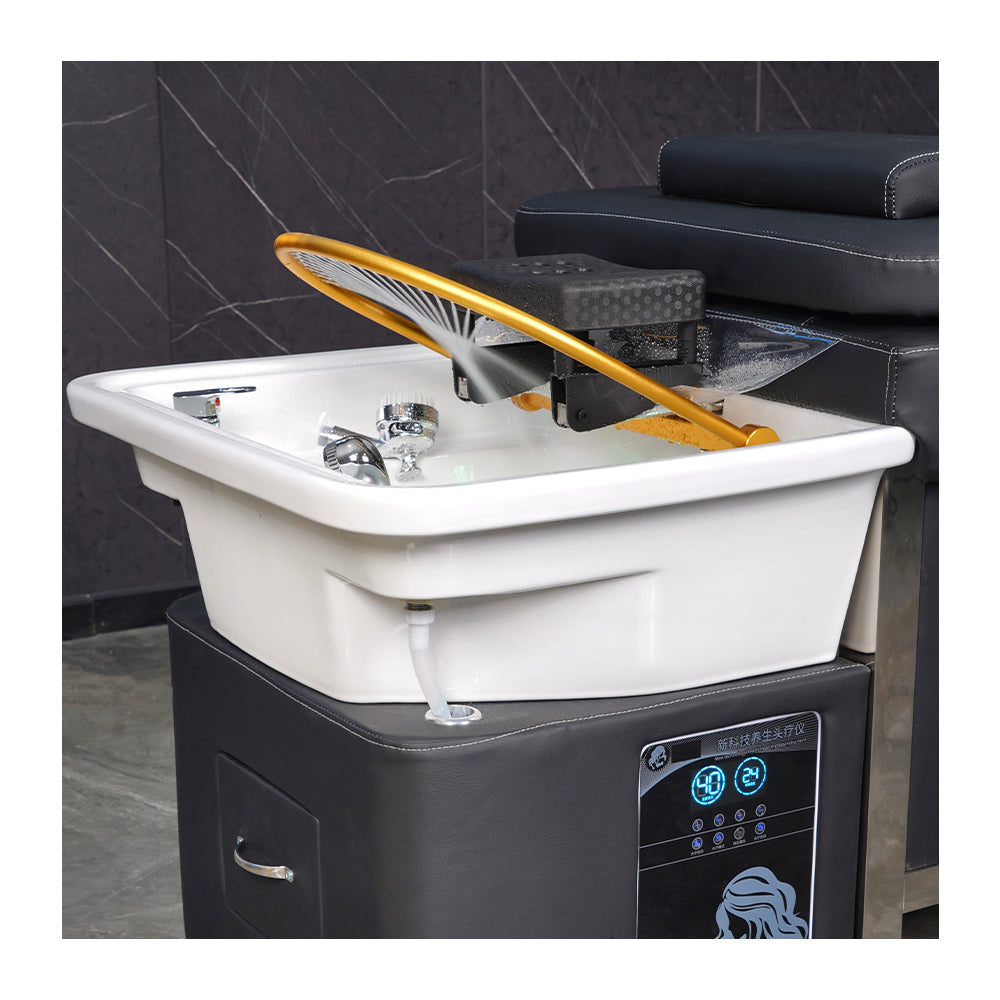 Thai Head Physiotherapy Bed Beauty Salon Barber Shop Special Intelligent Constant Temperature Water Circulation Black Shampoo Bed