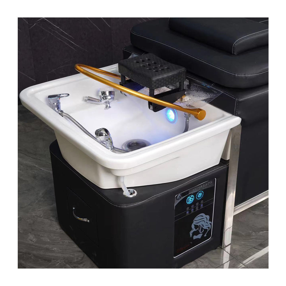 Thai Head Physiotherapy Bed Beauty Salon Barber Shop Special Intelligent Constant Temperature Water Circulation Black Shampoo Bed