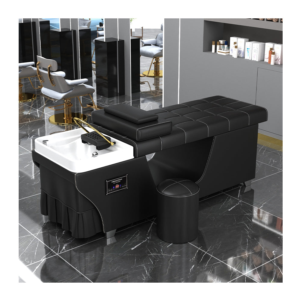 High Quality Salon Furniture Shampoo Basin Leather Reclining Washing Bed Beauty Head treatment bed