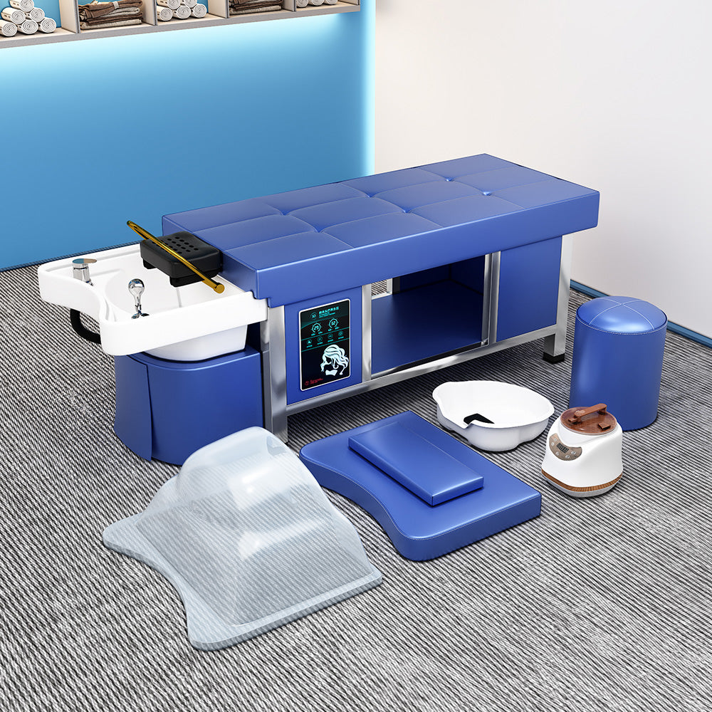 Hot Sale Salon Equipment Shampoo Bed Beauty Salon Barber Shop Dedicated Multi-function Ceramic Massage Bed with Water Circulation