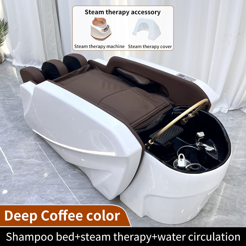 High-end electric massage shampoo bed barber shop dedicated water cycle steam physiotherapy integrated head treatment bed