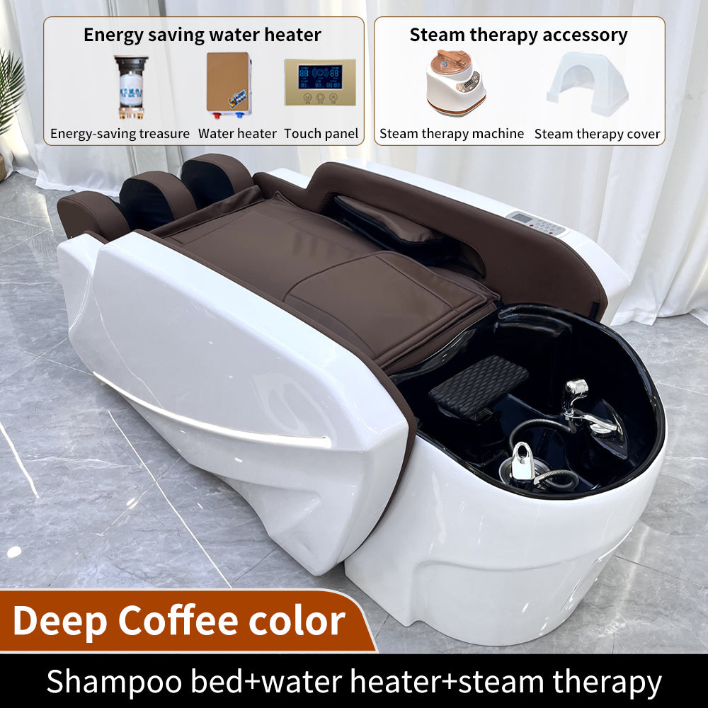 High-end electric massage shampoo bed barber shop dedicated water cycle steam physiotherapy integrated head treatment bed