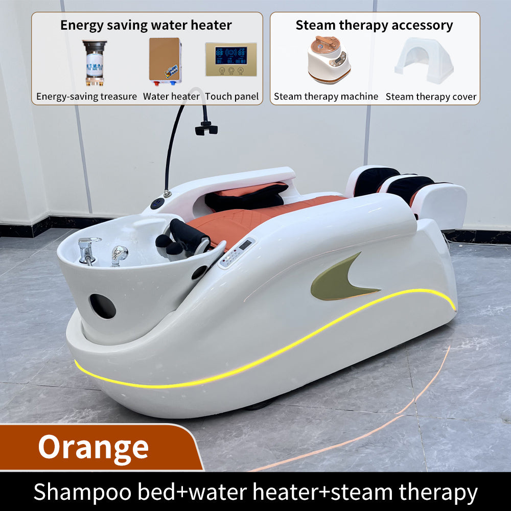 Retro classic automatic massage chair head treatment bed water circulation0 massage shampoo bed Beauty bed special