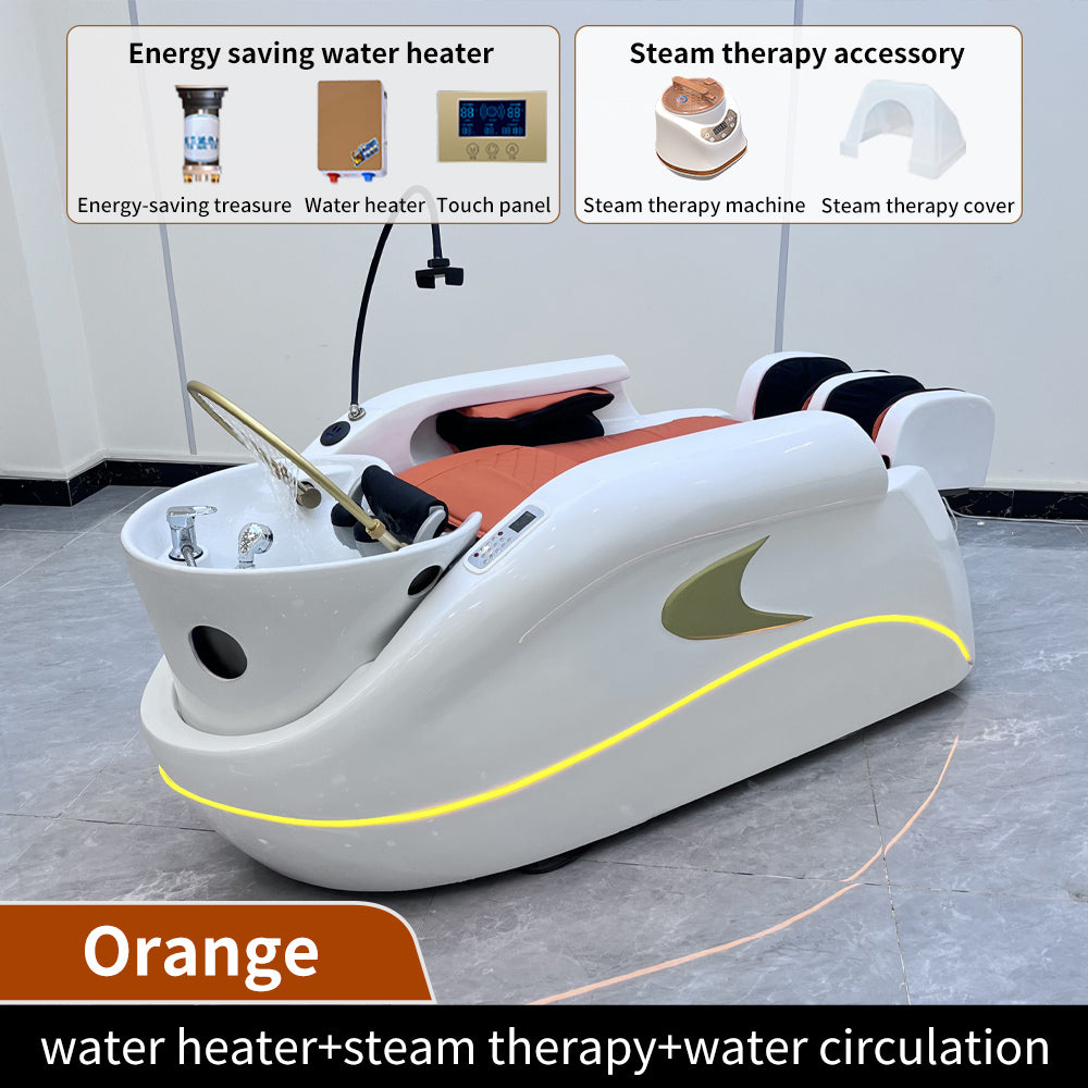 Retro classic automatic massage chair head treatment bed water circulation0 massage shampoo bed Beauty bed special