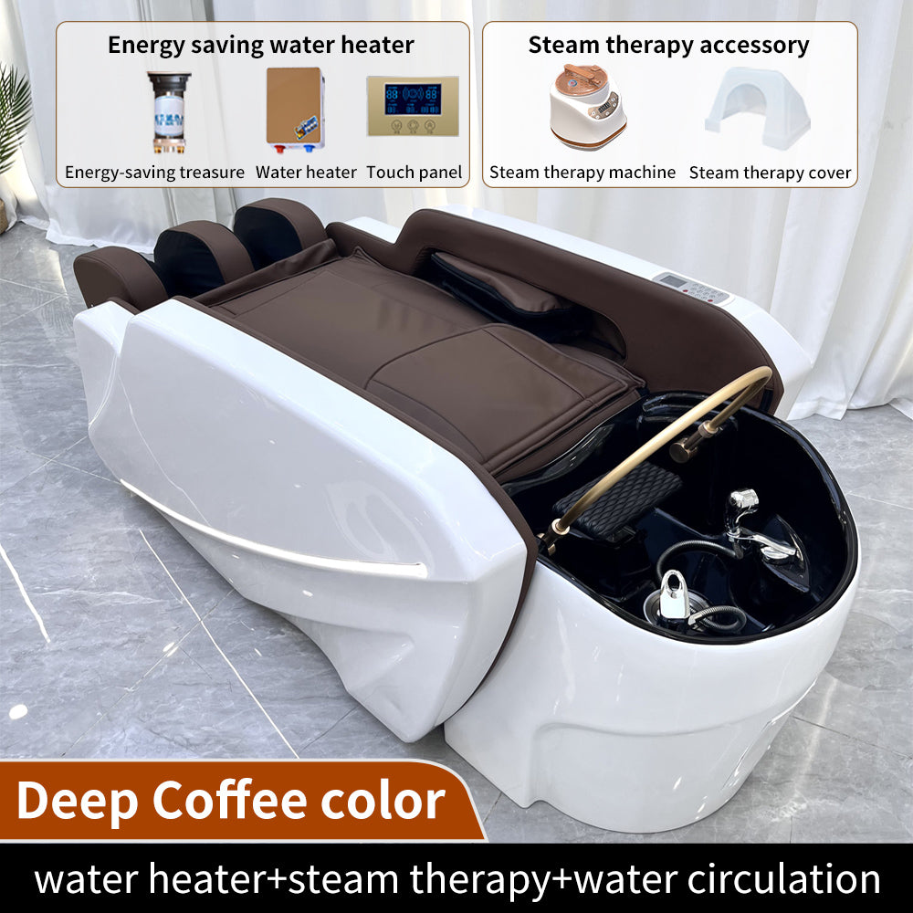 High-end electric massage shampoo bed barber shop dedicated water cycle steam physiotherapy integrated head treatment bed