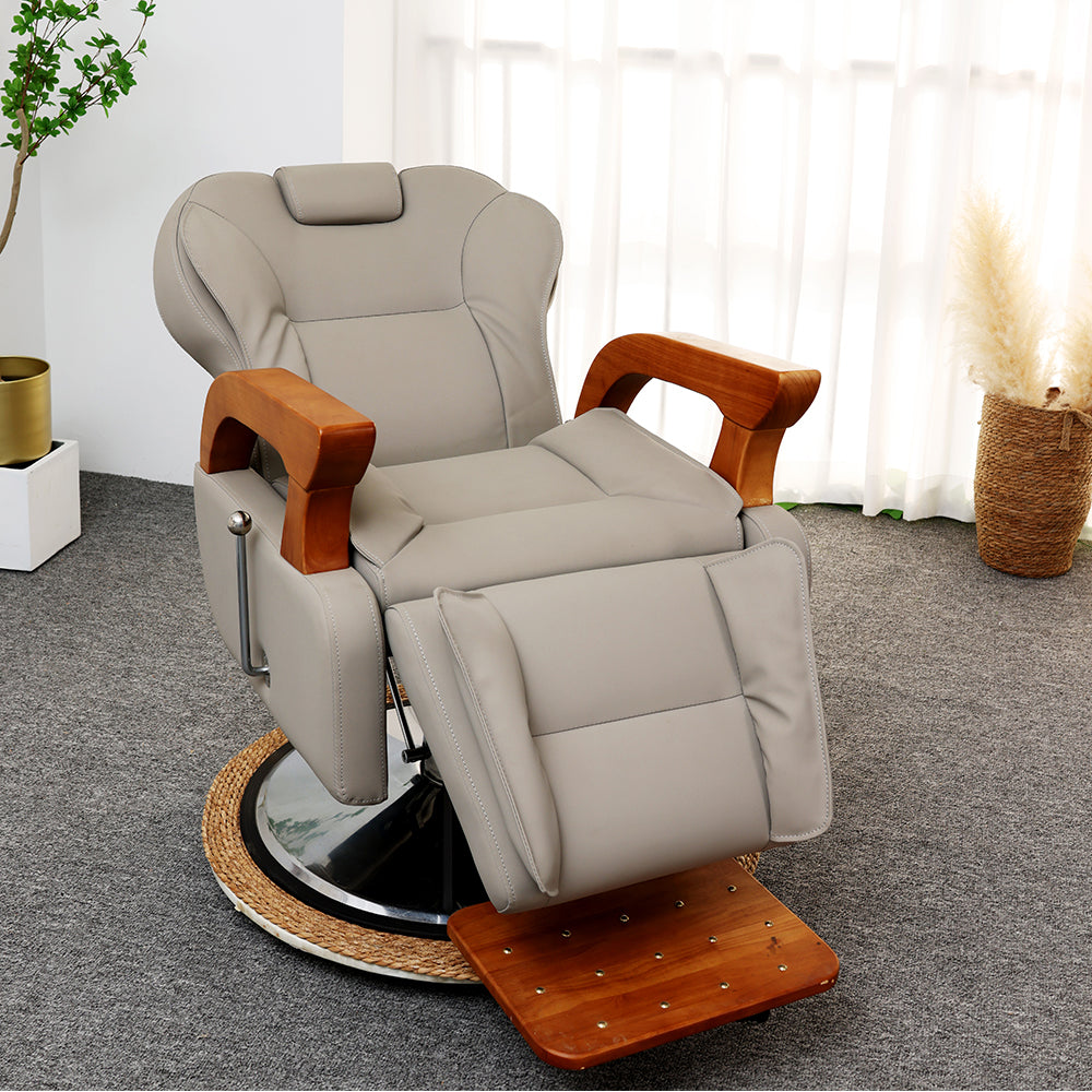 High-end Oil Head Barber Chair HairSalon Hair Salon Men's Big Chair RetroHair Salon Lifting Rotating Recliner