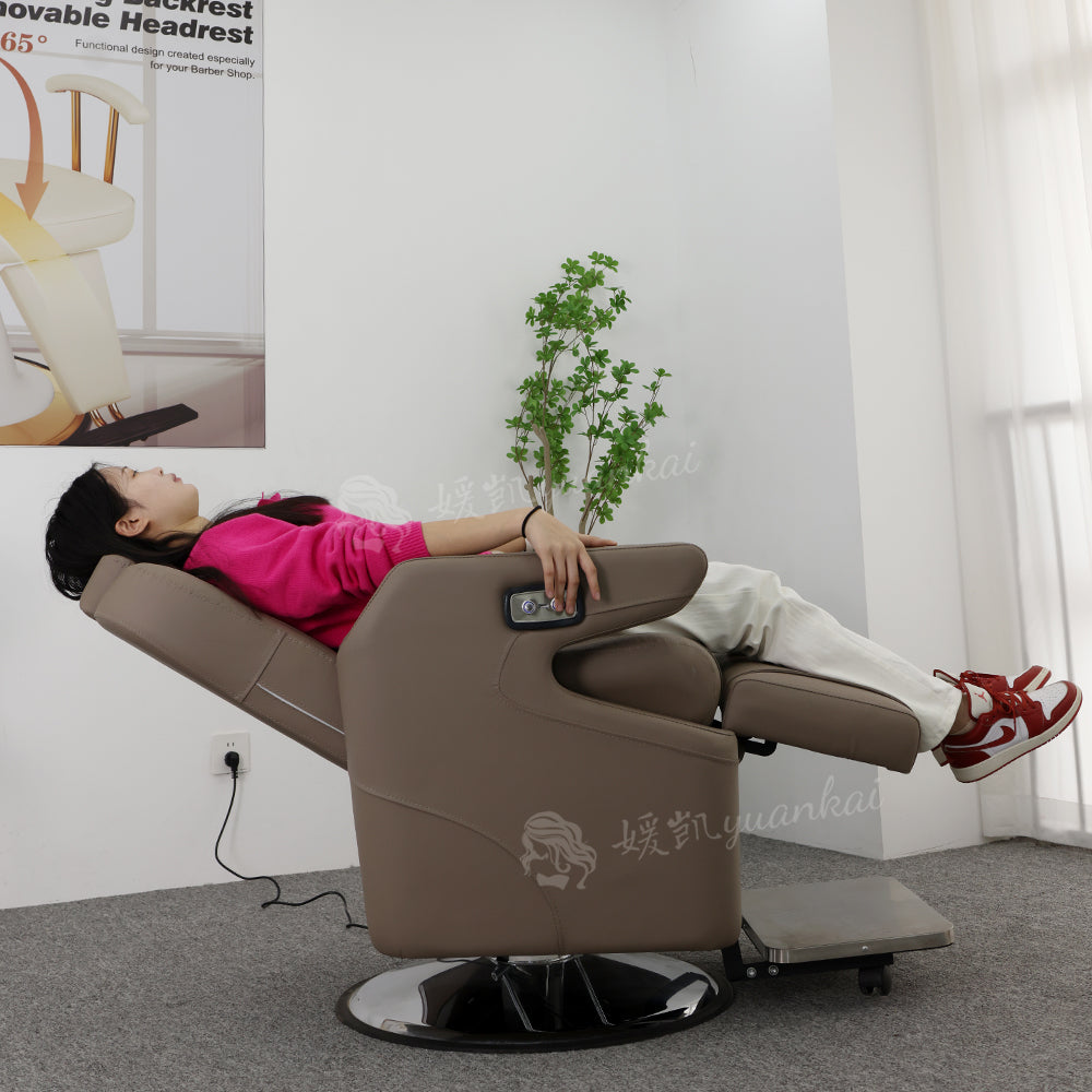 High-end electric reclining physiotherapychair barber shop beauty salon specialoil head lifting hair cutting chair