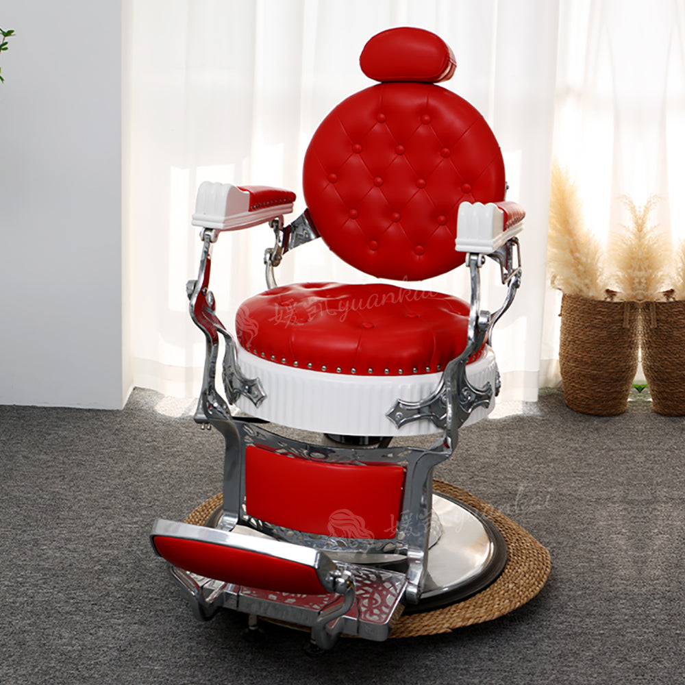 Vintage Men's Hair Coloring Chair Barber shop hair salon dedicated Red reclining hair shaving shaving chair