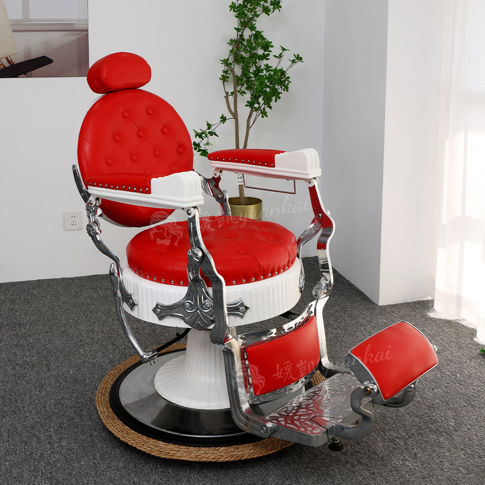 Vintage Men's Hair Coloring Chair Barber shop hair salon dedicated Red reclining hair shaving shaving chair