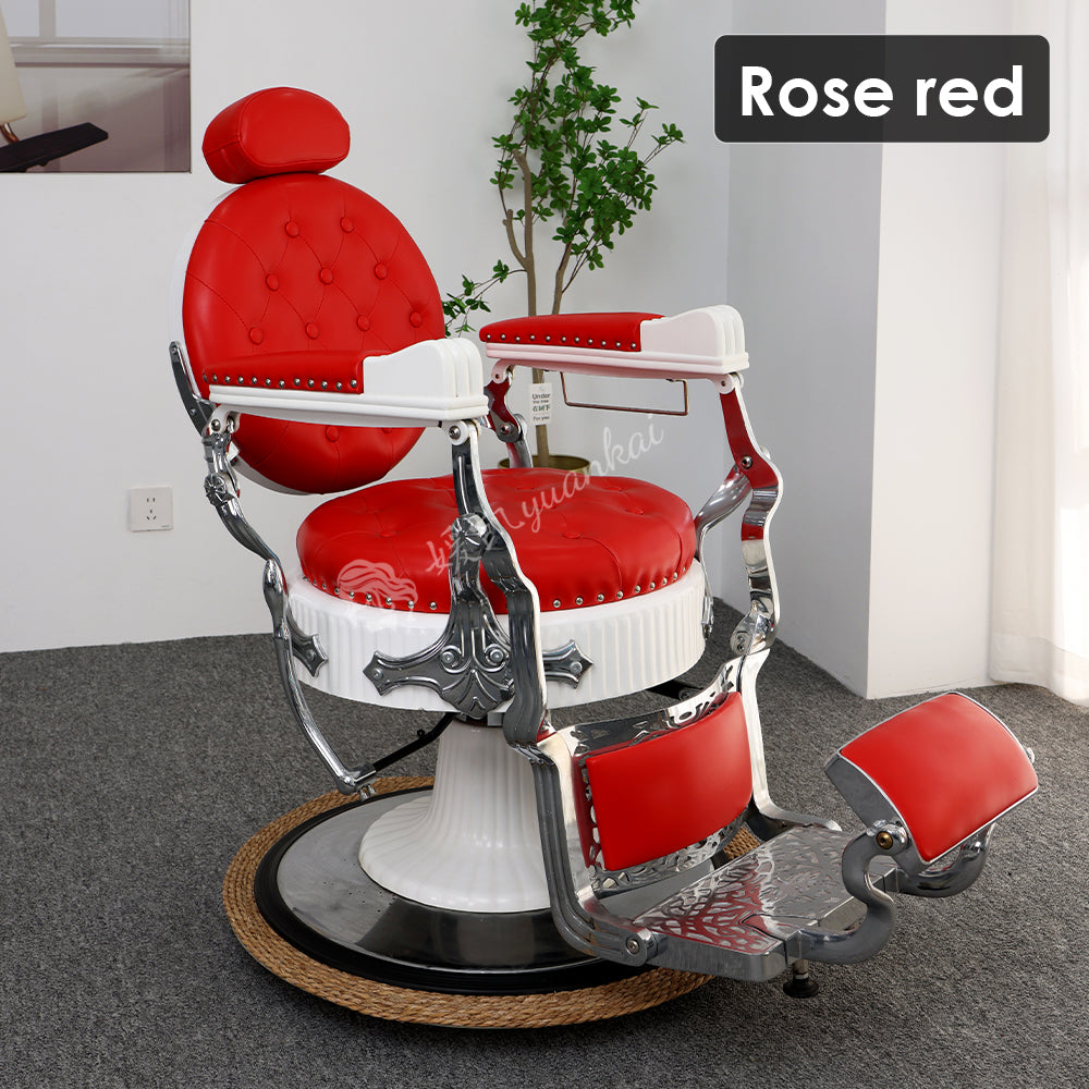 Vintage Men's Hair Coloring Chair Barber shop hair salon dedicated Red reclining hair shaving shaving chair