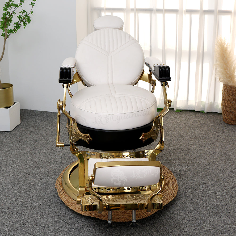 European Style Retro Men's Barber Chair High-end Hair Salon Barber Shop Dedicated Modern Metal Oil Head Chair