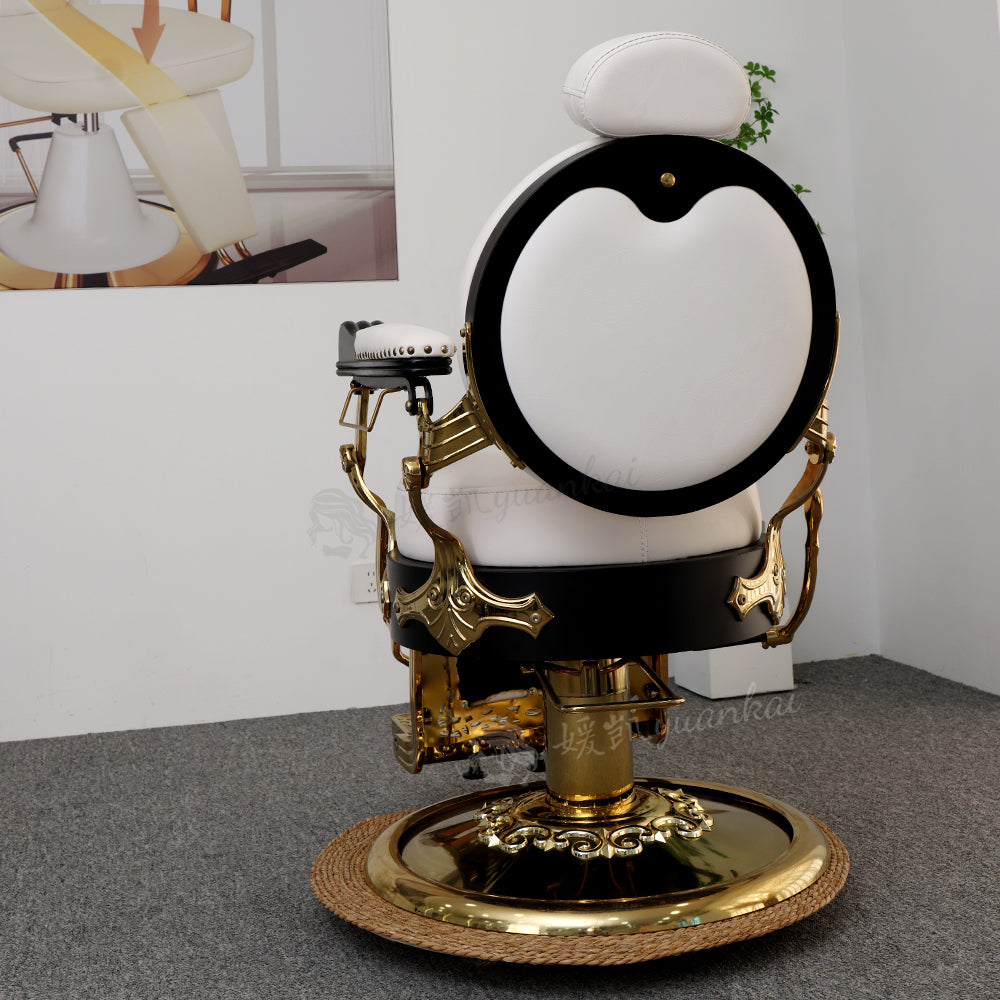 European Style Retro Men's Barber Chair High-end Hair Salon Barber Shop Dedicated Modern Metal Oil Head Chair