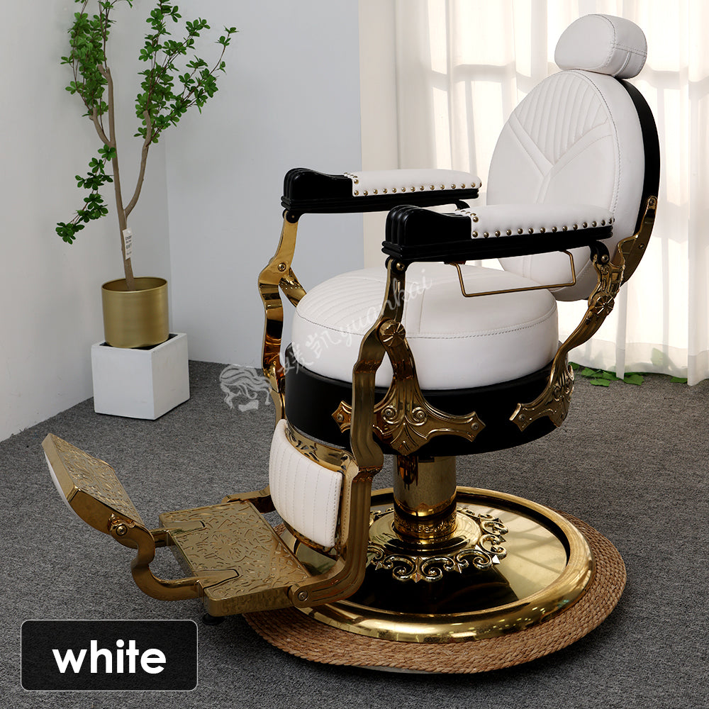European Style Retro Men's Barber Chair High-end Hair Salon Barber Shop Dedicated Modern Metal Oil Head Chair
