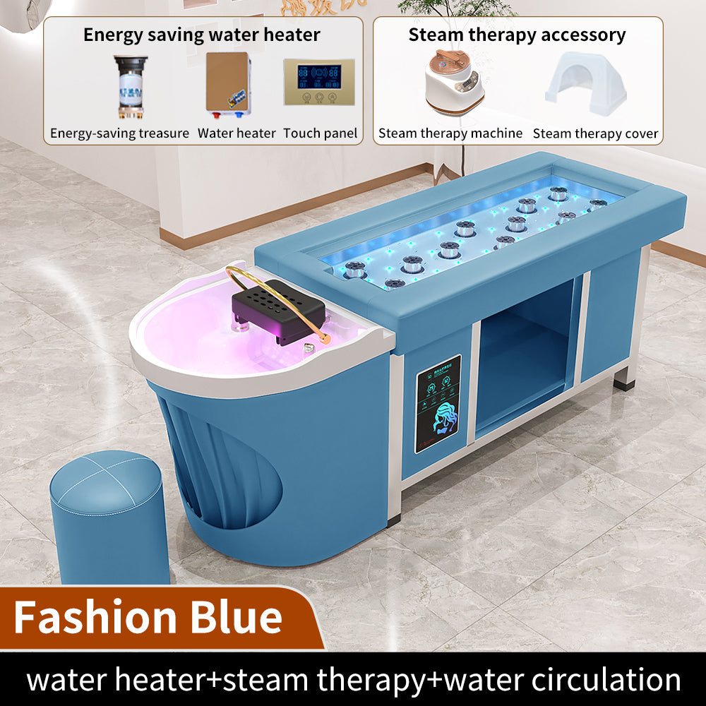 Beauty shop dedicated smokeless moxibustion bed intelligent water heater water circulation integrated shampoo bed
