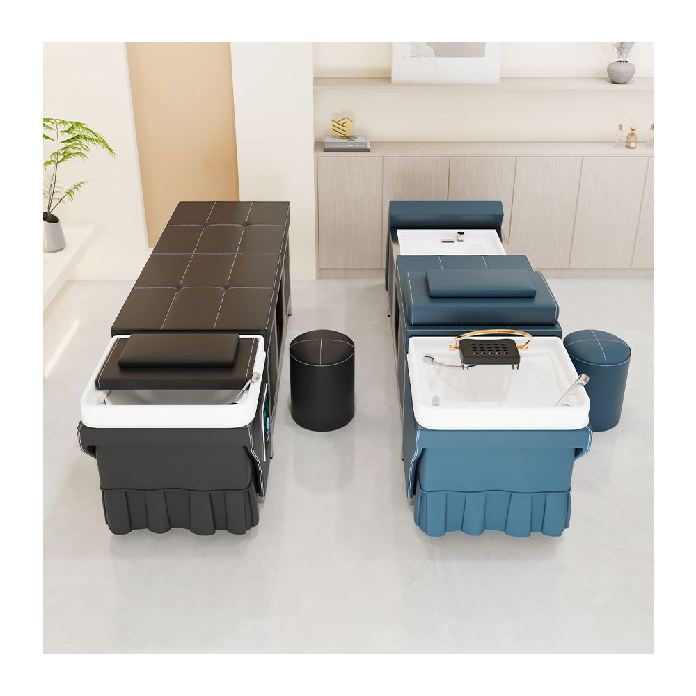High quality stainless steel bed barber shop dedicated water circulation beauty salon massage foot bath integrated shampoo bed
