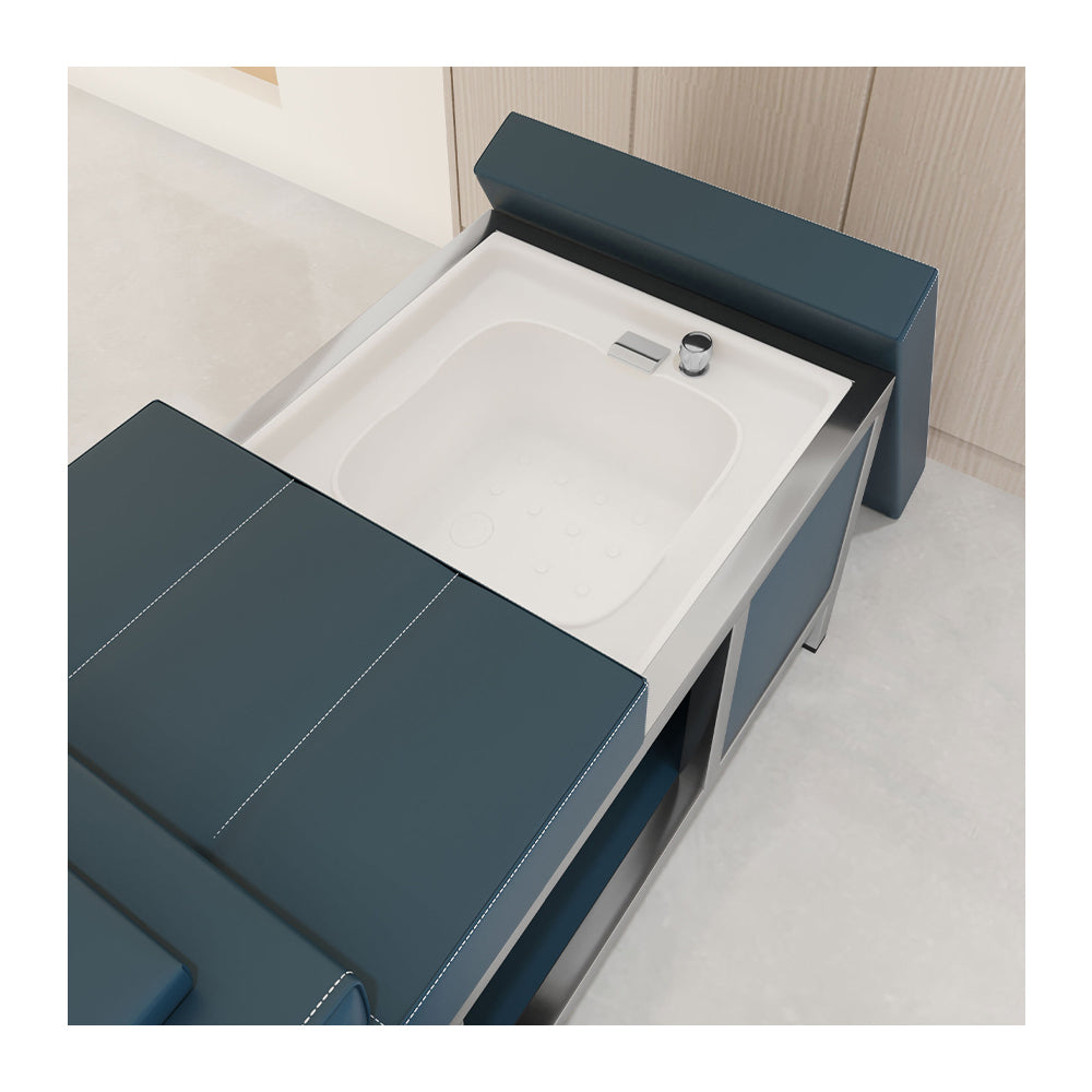 High quality stainless steel bed barber shop dedicated water circulation beauty salon massage foot bath integrated shampoo bed
