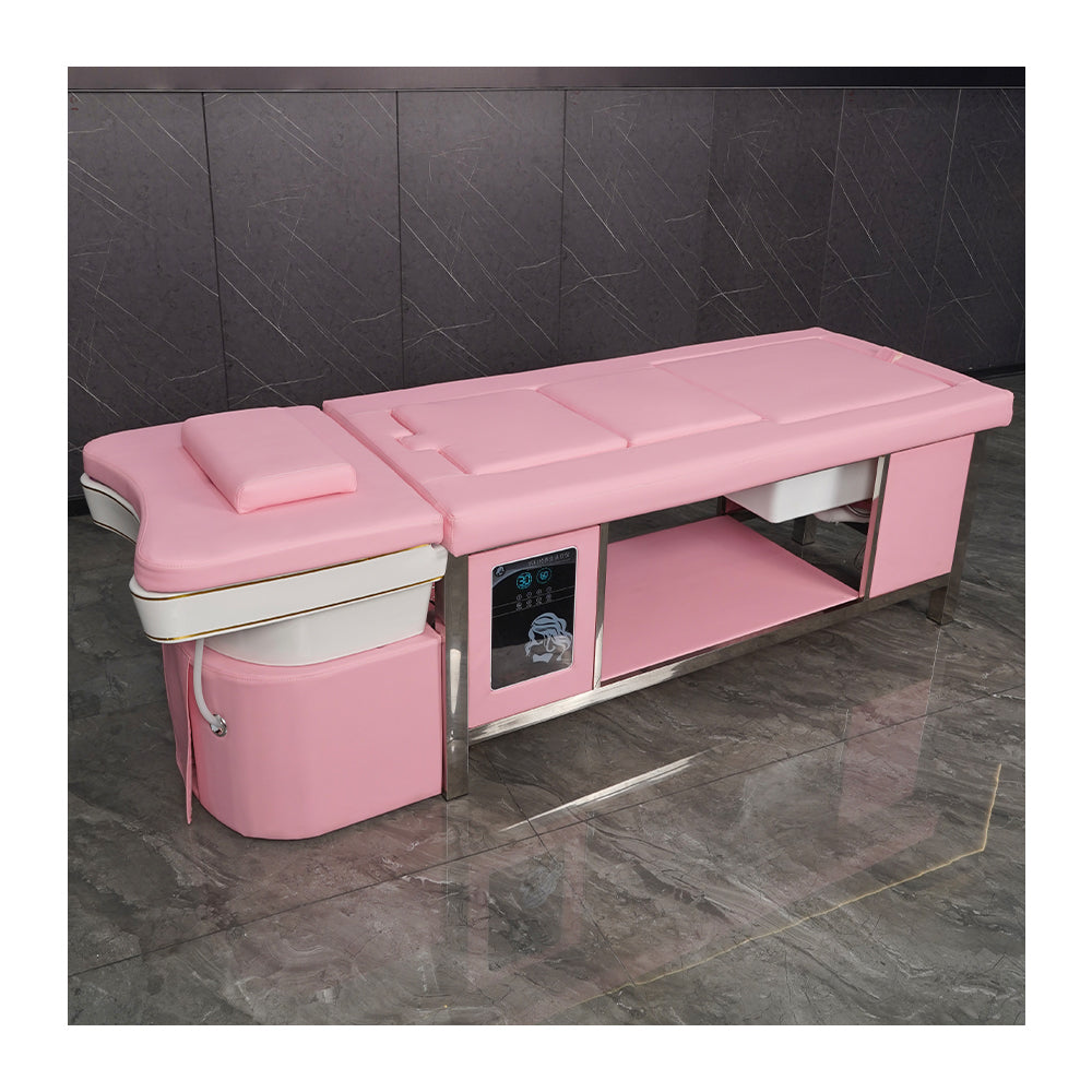 Pink beauty salon multi-functional moxibustion foot therapy shampoo bed