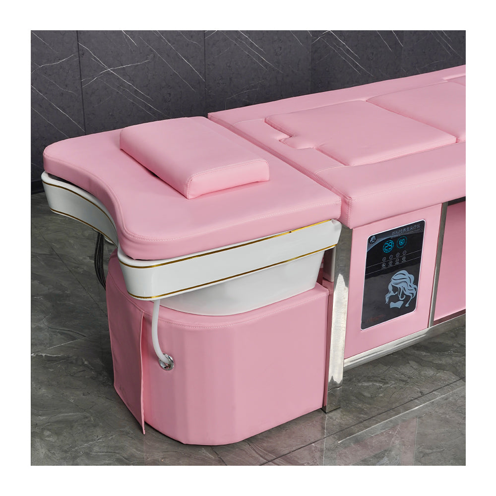 Pink beauty salon multi-functional moxibustion foot therapy shampoo bed
