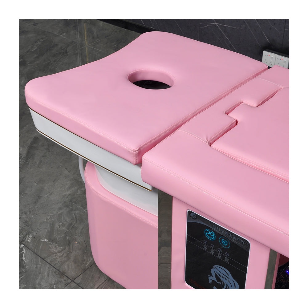 Pink beauty salon multi-functional moxibustion foot therapy shampoo bed