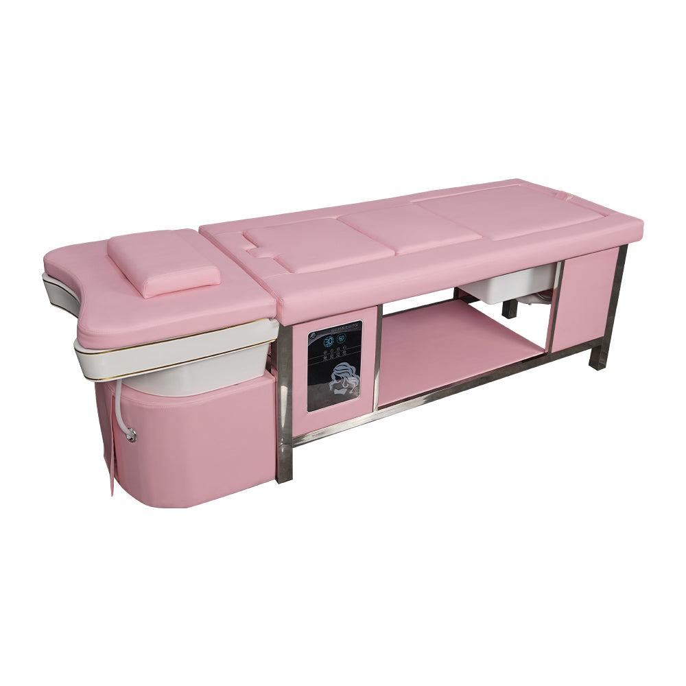 Pink beauty salon multi-functional moxibustion foot therapy shampoo bed