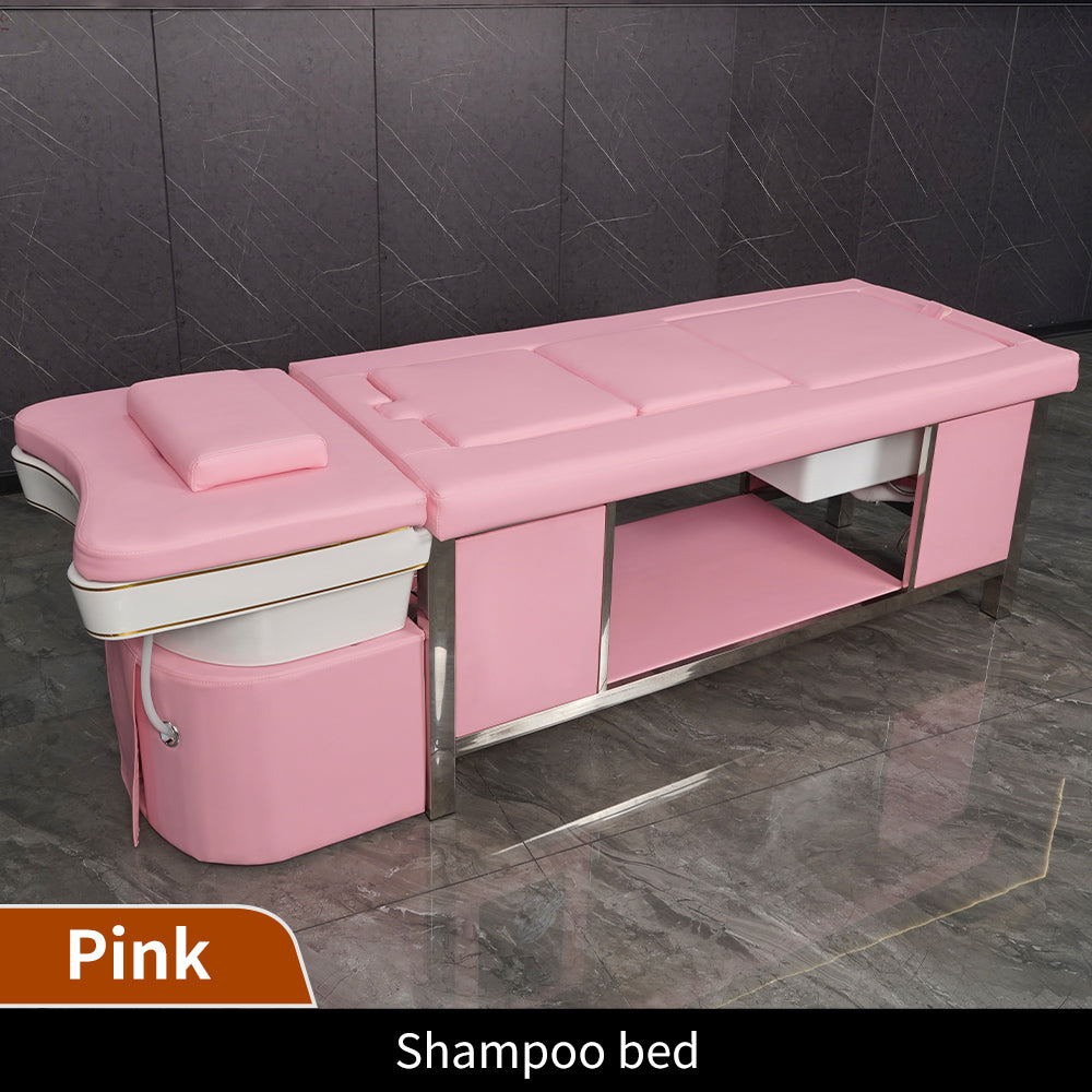 Pink beauty salon multi-functional moxibustion foot therapy shampoo bed