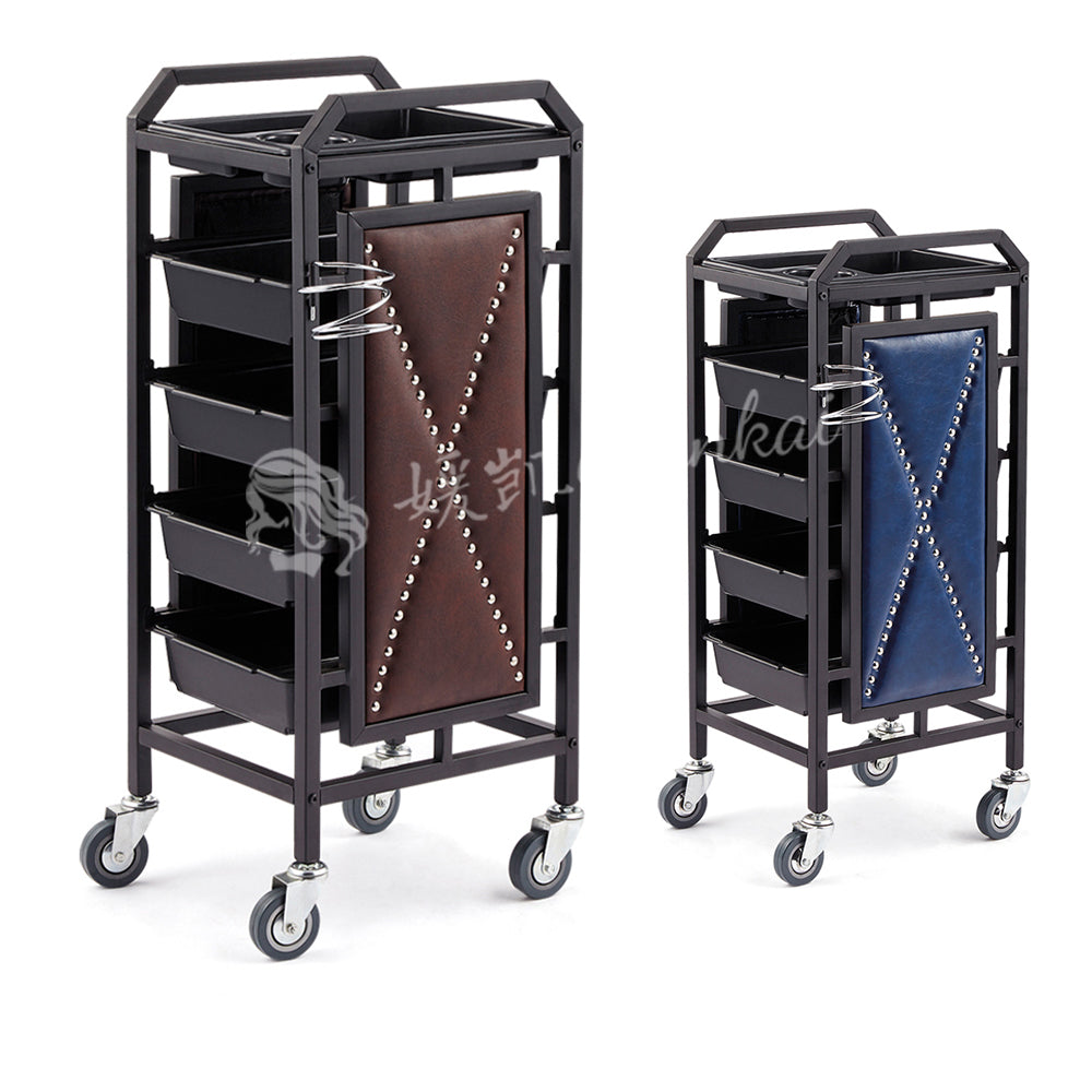 New Arrival Wholesale Luxury Golden Stainless Steel Salon Beauty Cart Rolling Trolley With 4 Wheels