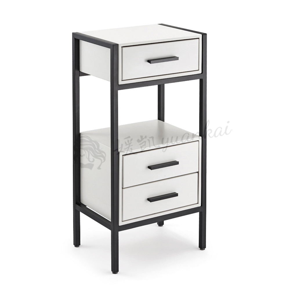 Salon Barbershop Equipment Furniture Strong Storage Metal Trolley Cabinet In Three Tiers