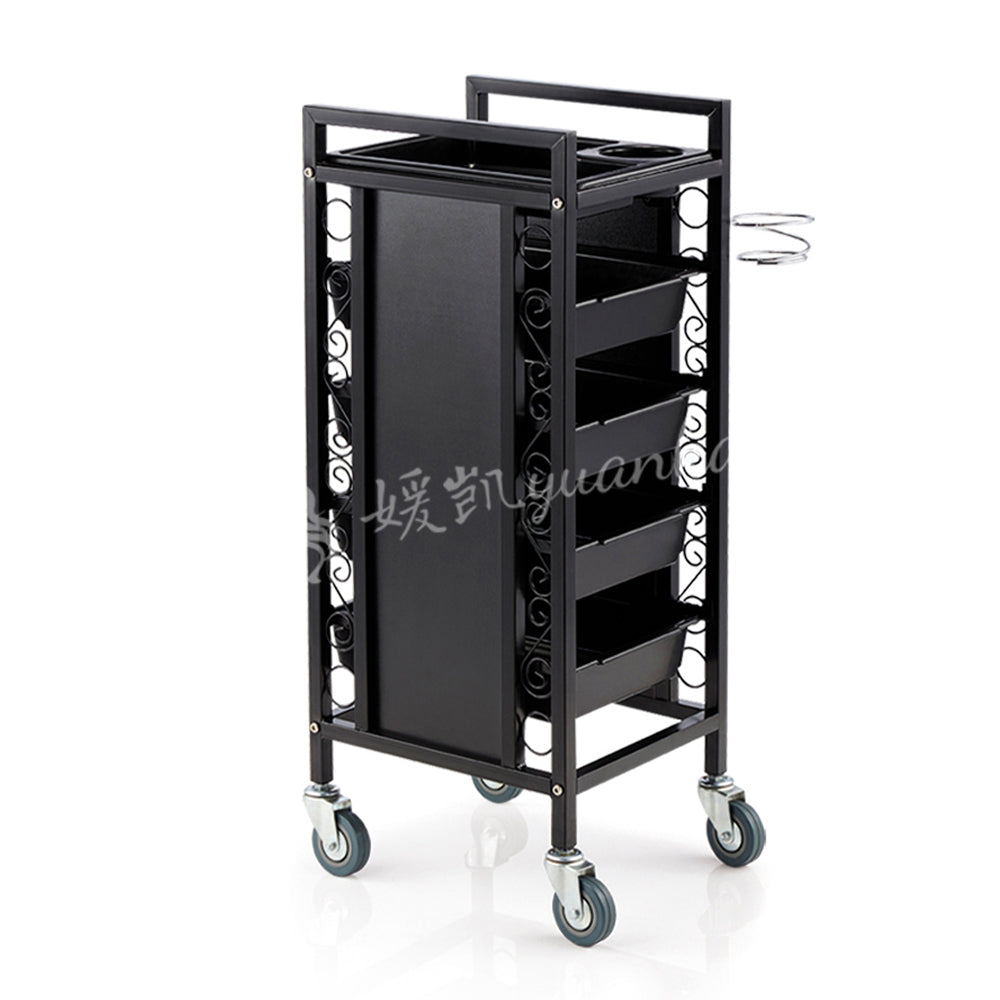 New Arrival Wholesale Luxury Golden Stainless Steel Salon Beauty Cart Rolling Trolley With 4 Wheels