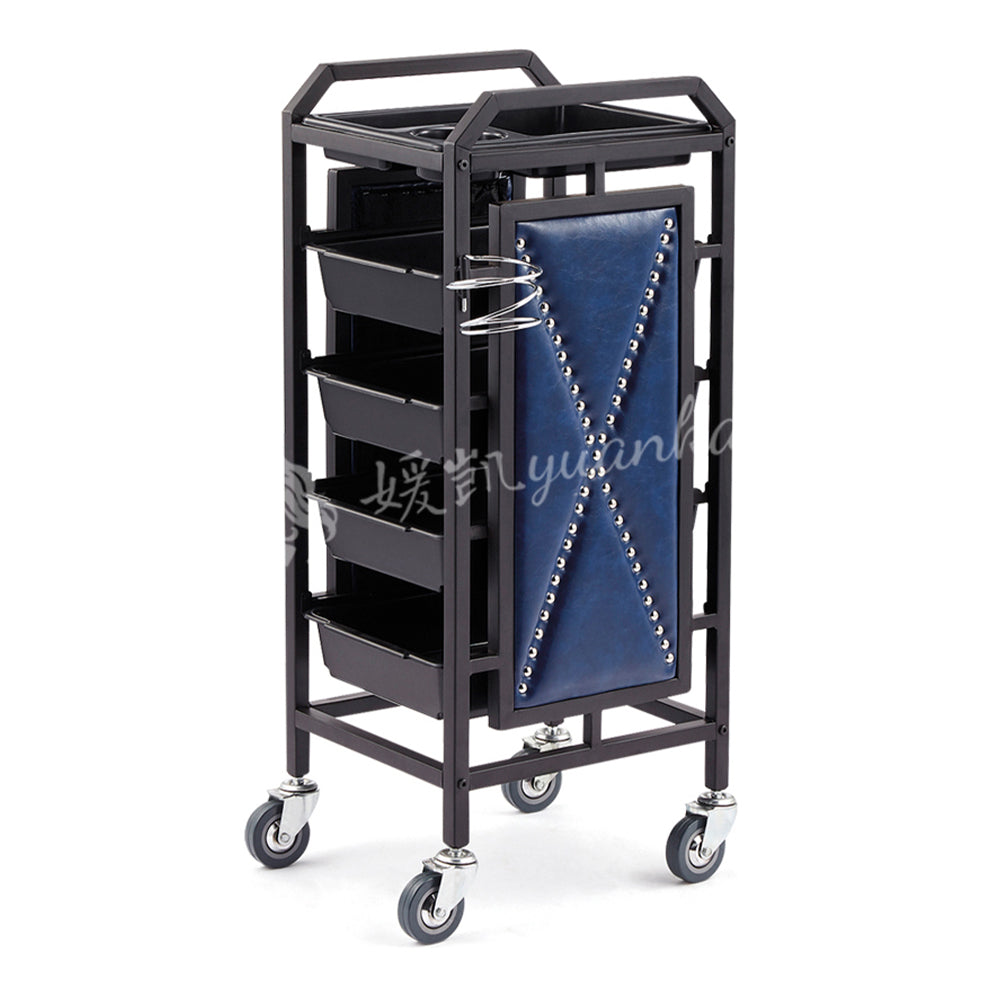 New Arrival Wholesale Luxury Golden Stainless Steel Salon Beauty Cart Rolling Trolley With 4 Wheels