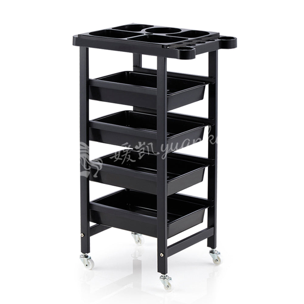 New Arrival Wholesale Luxury Golden Stainless Steel Salon Beauty Cart Rolling Trolley With 4 Wheels