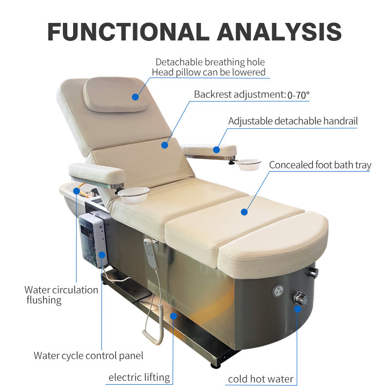 High-end electric shampoo bed barber shop beauty salon special shampoo massage foot massage integrated shampoo bed
