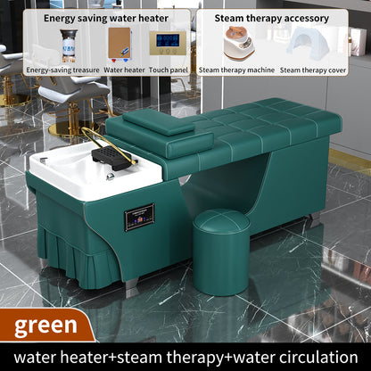 High Quality Salon Furniture Shampoo Basin  Leather Reclining Washing Bed Beauty Head treatment bed