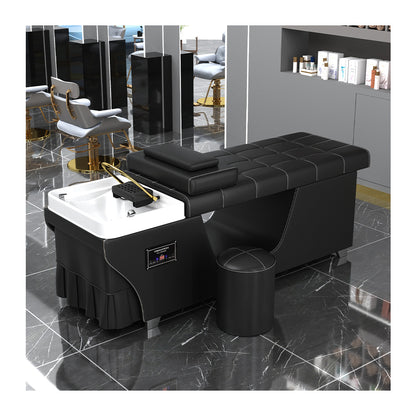 High Quality Salon Furniture Shampoo Basin  Leather Reclining Washing Bed Beauty Head treatment bed