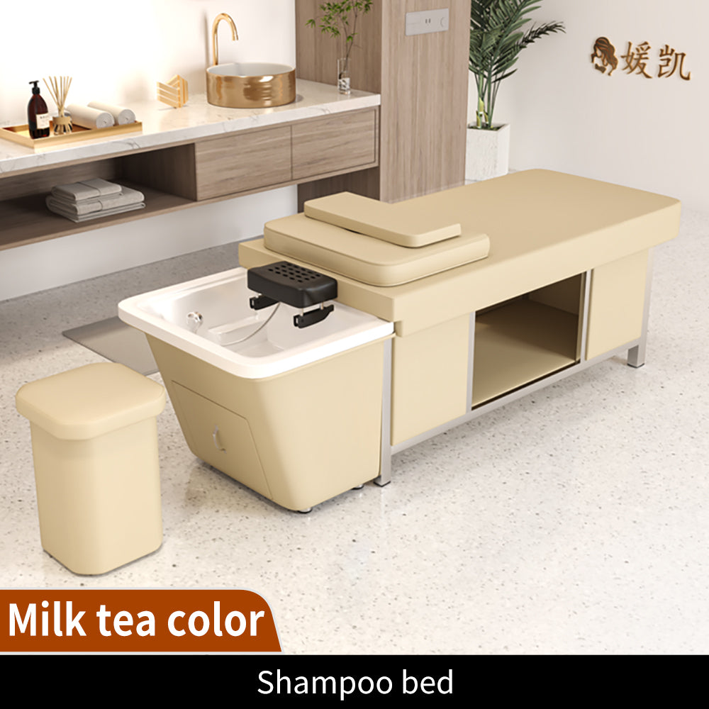 Thai Head Therapy Shampoo Bed Stainless Steel Frame Intelligent Constant Temperature Water Circulation Barber Shop Special Beauty Salon Massage Bed