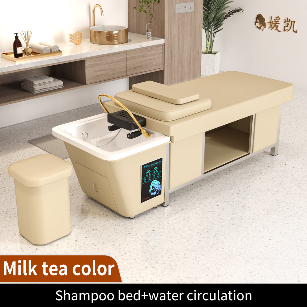 Thai Head Therapy Shampoo Bed Stainless Steel Frame Intelligent Constant Temperature Water Circulation Barber Shop Special Beauty Salon Massage Bed