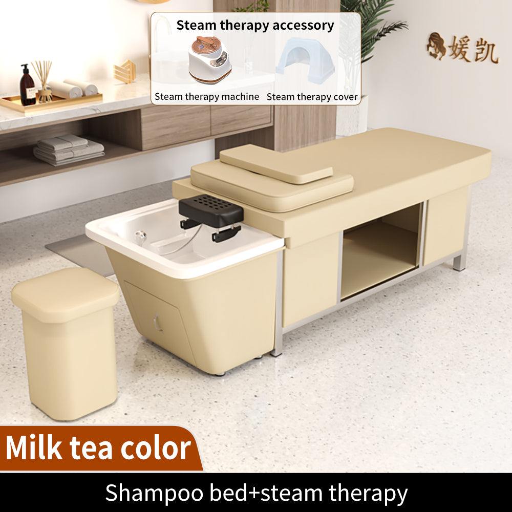 Thai Head Therapy Shampoo Bed Stainless Steel Frame Intelligent Constant Temperature Water Circulation Barber Shop Special Beauty Salon Massage Bed