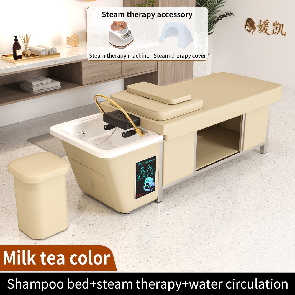 Thai Head Therapy Shampoo Bed Stainless Steel Frame Intelligent Constant Temperature Water Circulation Barber Shop Special Beauty Salon Massage Bed