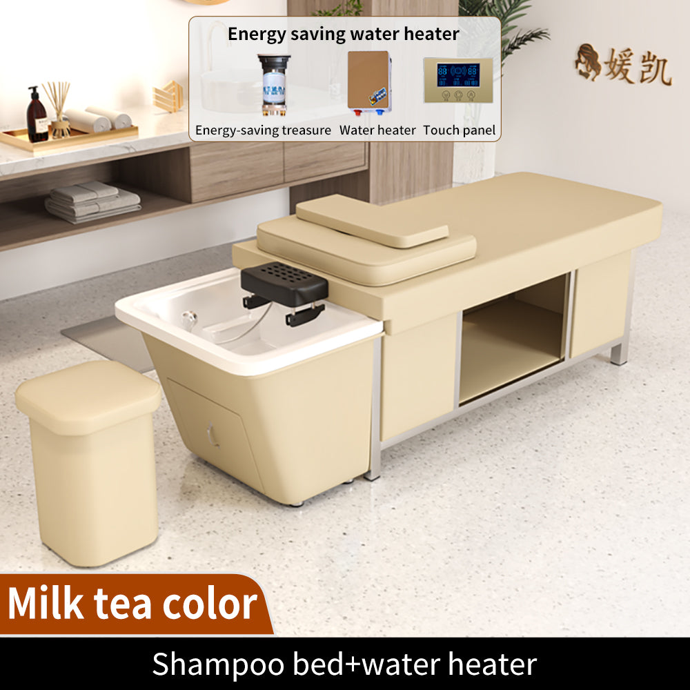 Thai Head Therapy Shampoo Bed Stainless Steel Frame Intelligent Constant Temperature Water Circulation Barber Shop Special Beauty Salon Massage Bed