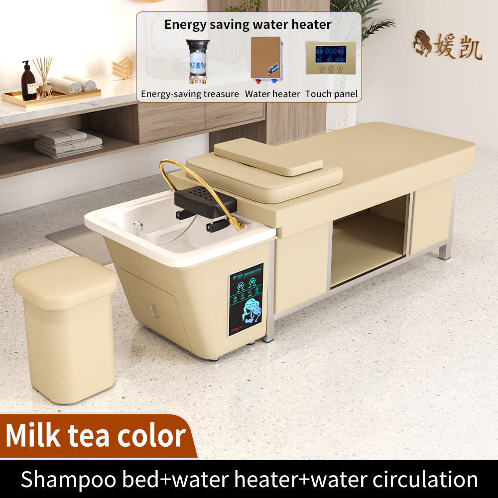 Thai Head Therapy Shampoo Bed Stainless Steel Frame Intelligent Constant Temperature Water Circulation Barber Shop Special Beauty Salon Massage Bed