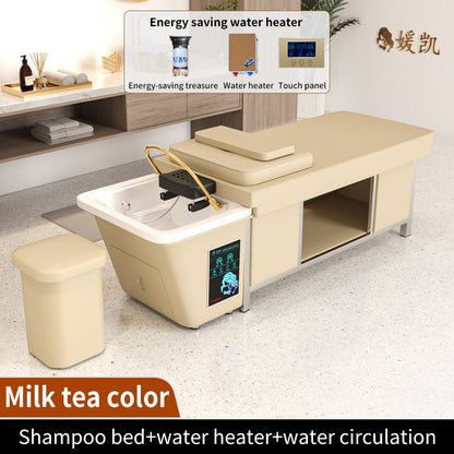 Thai Head Therapy Shampoo Bed Stainless Steel Frame Intelligent Constant Temperature Water Circulation Barber Shop Special Beauty Salon Massage Bed