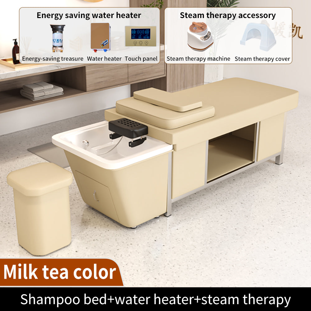 Thai Head Therapy Shampoo Bed Stainless Steel Frame Intelligent Constant Temperature Water Circulation Barber Shop Special Beauty Salon Massage Bed