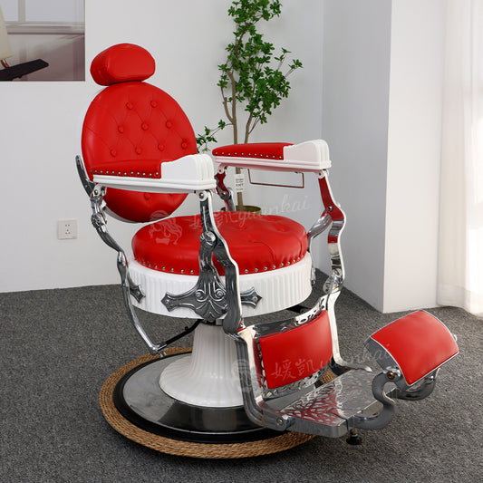 Vintage Men's Hair Coloring Chair Barber shop hair salon dedicated Red reclining hair shaving shaving chair