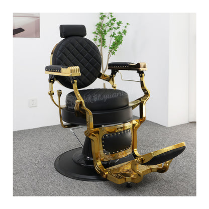 High-End barber shop black barber chair hair salon dedicated reclining rotating oil head chair